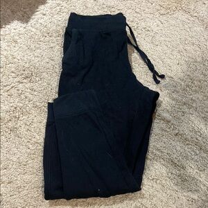 Black Track Pants with Drawstring Waist and Relaxed Fit